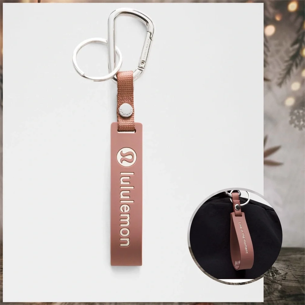 Lululemon‎ Silicone Keychain Live in the Moment Spiced Chai/Light Ivory nwt